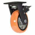 Vestil Poly Swivel Caster with Total Brake, 6" x 2", 837 lb Capacity CST-E6-6X2PUP-SWTB